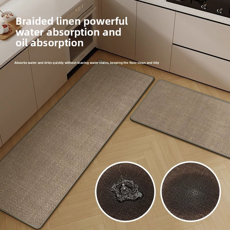 High-quality linen floor mat set for kitchen