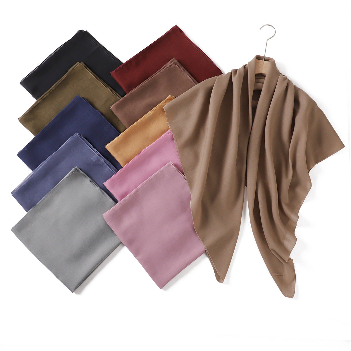 High-Quality Polyester Square Scarf Hijab Shawl