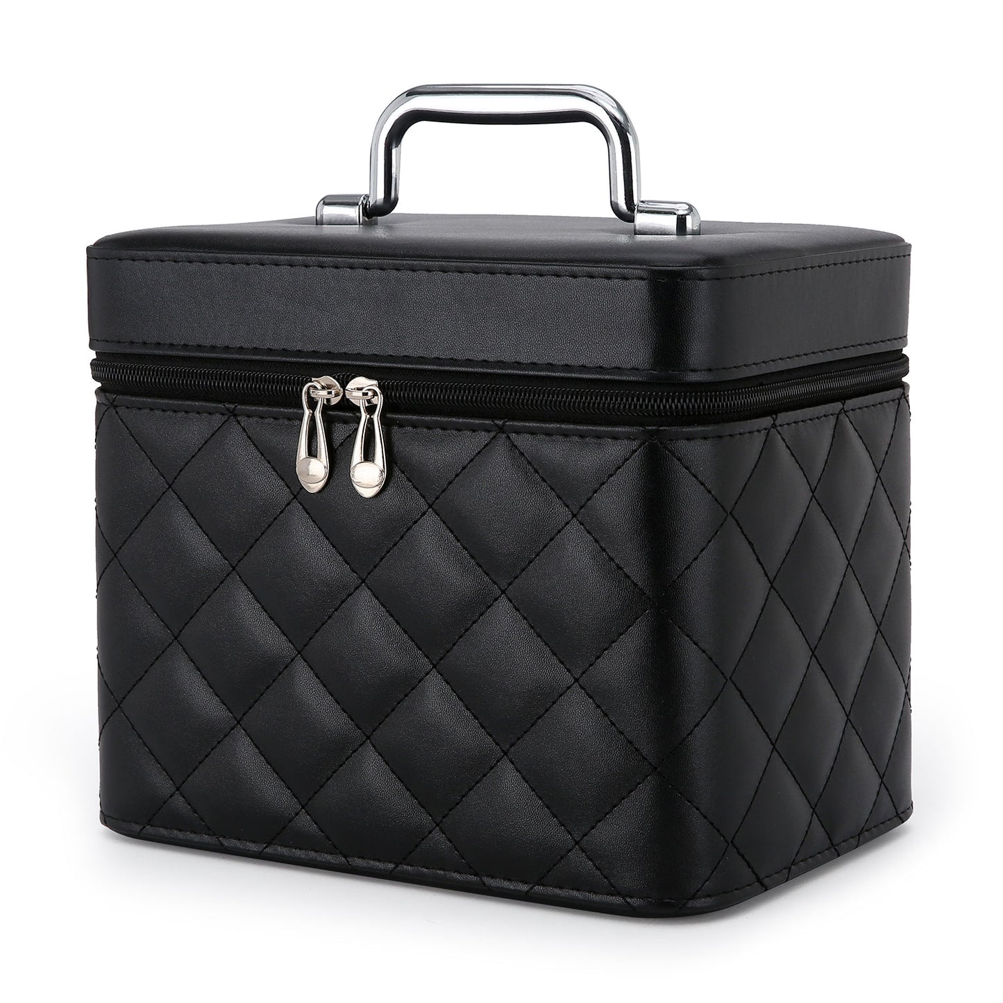 High-Quality PU Cosmetic Case with Multiple Compartments