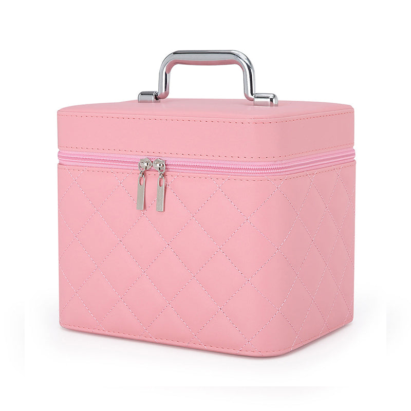 High-Quality PU Cosmetic Case with Multiple Compartments