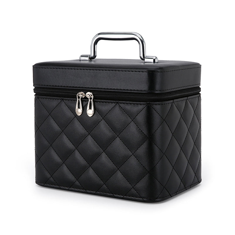 High-Quality PU Cosmetic Case with Multiple Compartments