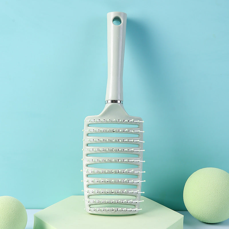 High Skull Top Fluffy Curved Hair Comb with Wide Teeth for Styling and Scalp Massage