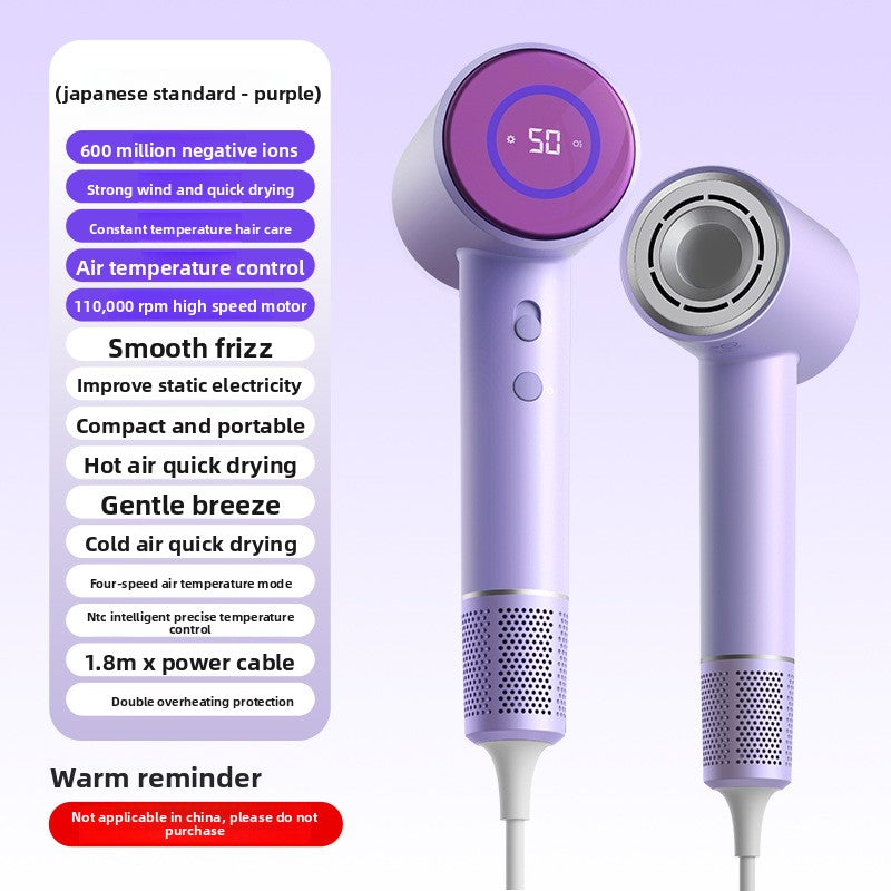 High-speed hair dryer for home use