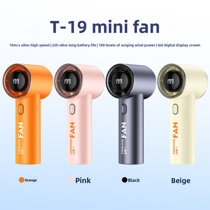 High-Speed Handheld Fan with Digital Display