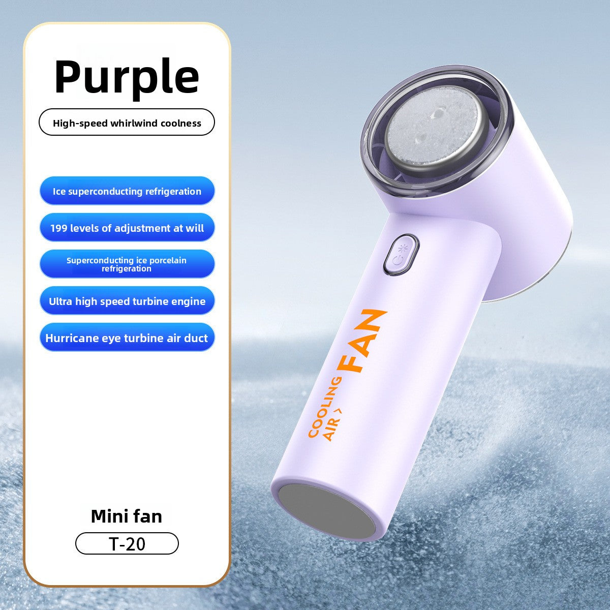 High-Speed Handheld Fan with Digital Display