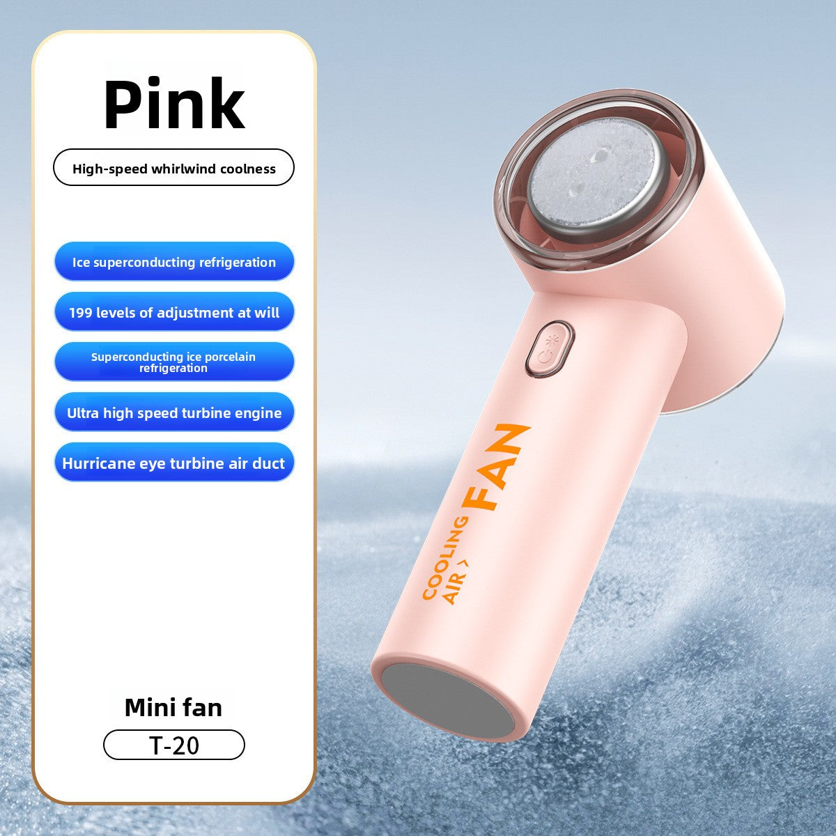 High-Speed Handheld Fan with Digital Display