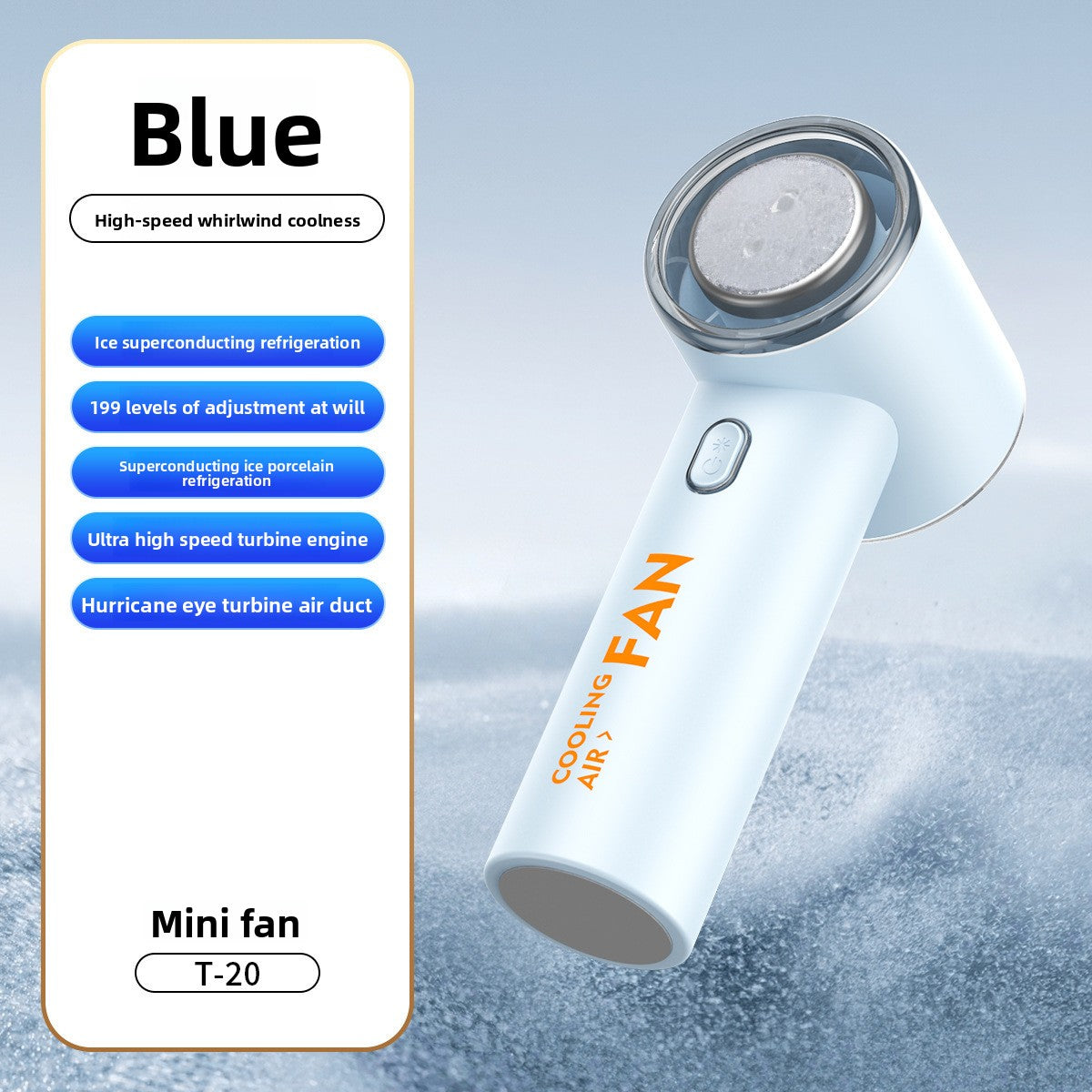 High-Speed Handheld Fan with Digital Display