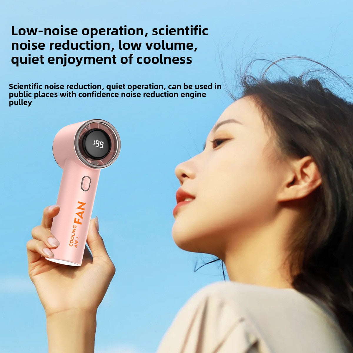 High-Speed Handheld Fan with Digital Display