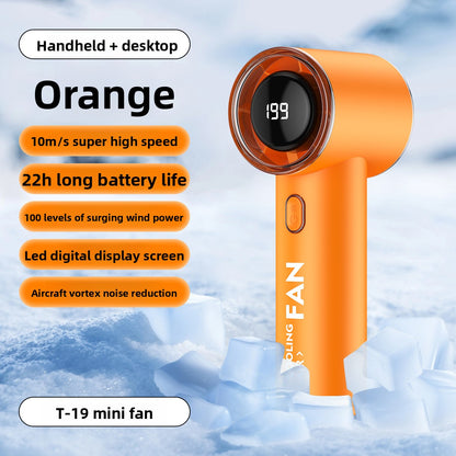 High-Speed Handheld Fan with Digital Display
