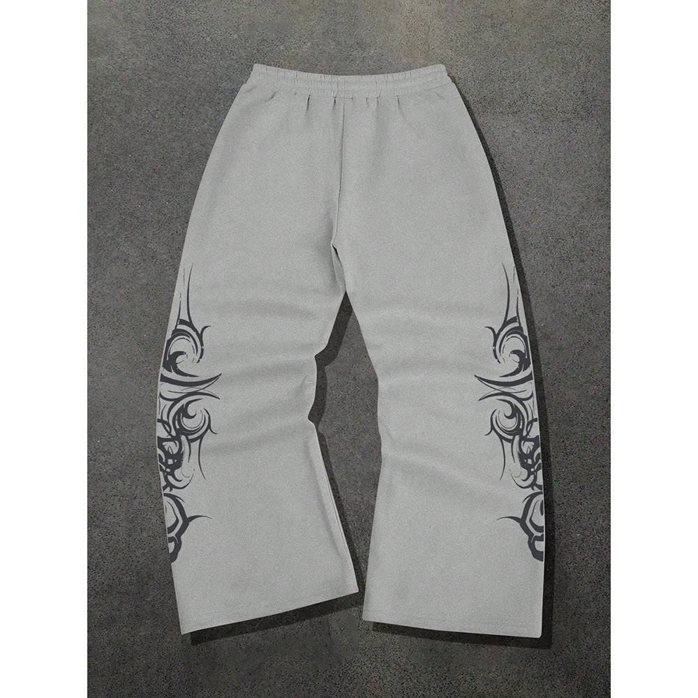 High Street Design Hip-Hop Printed Casual Straight Pants for Men