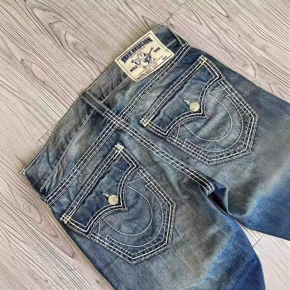 High street streetwear brand denim casual pants