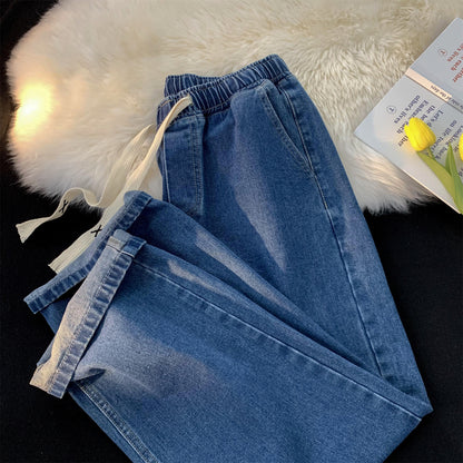 High street stretched-waist jeans