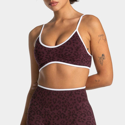 High Support Leopard Print Sports Bra