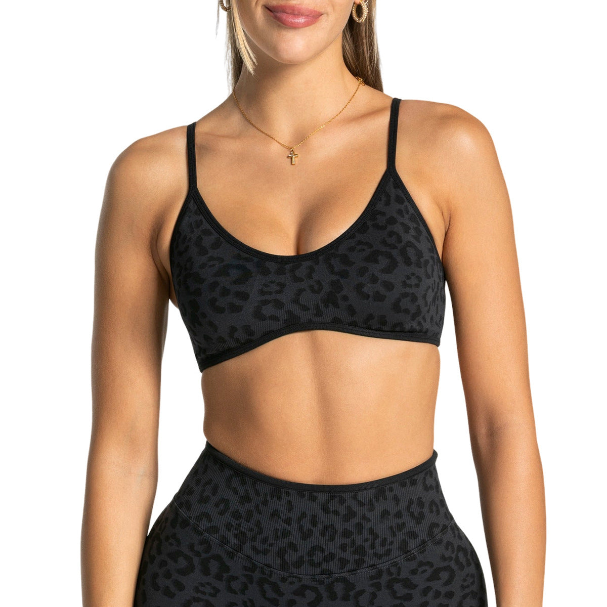 High Support Leopard Print Sports Bra