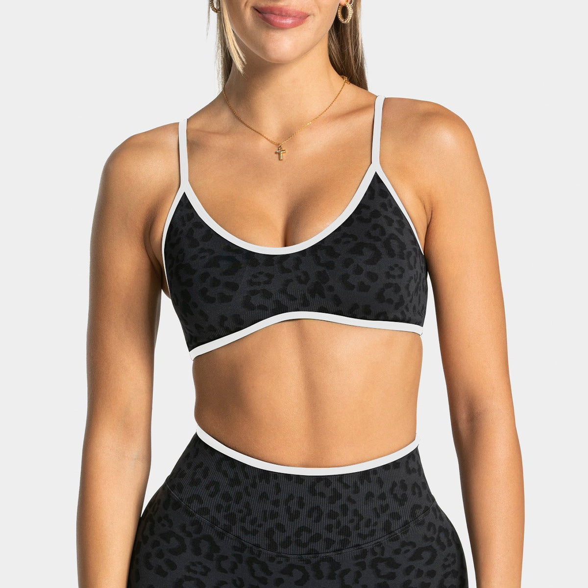 High Support Leopard Print Sports Bra