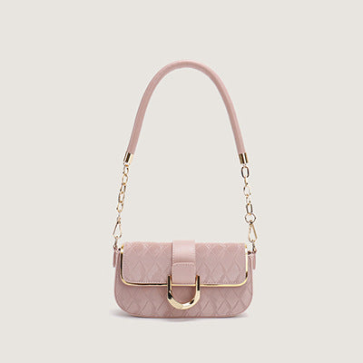 High texture simple temperament chain small square bag