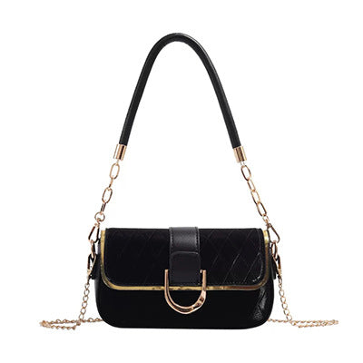High texture simple temperament chain small square bag