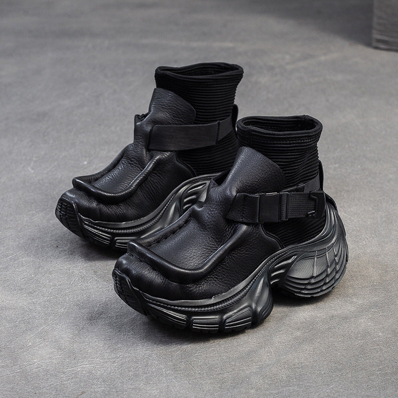 High-top bohemian-style moccasins
