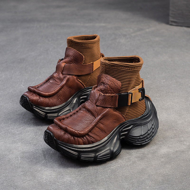High-top bohemian-style moccasins