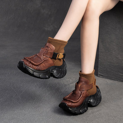 High-top bohemian-style moccasins