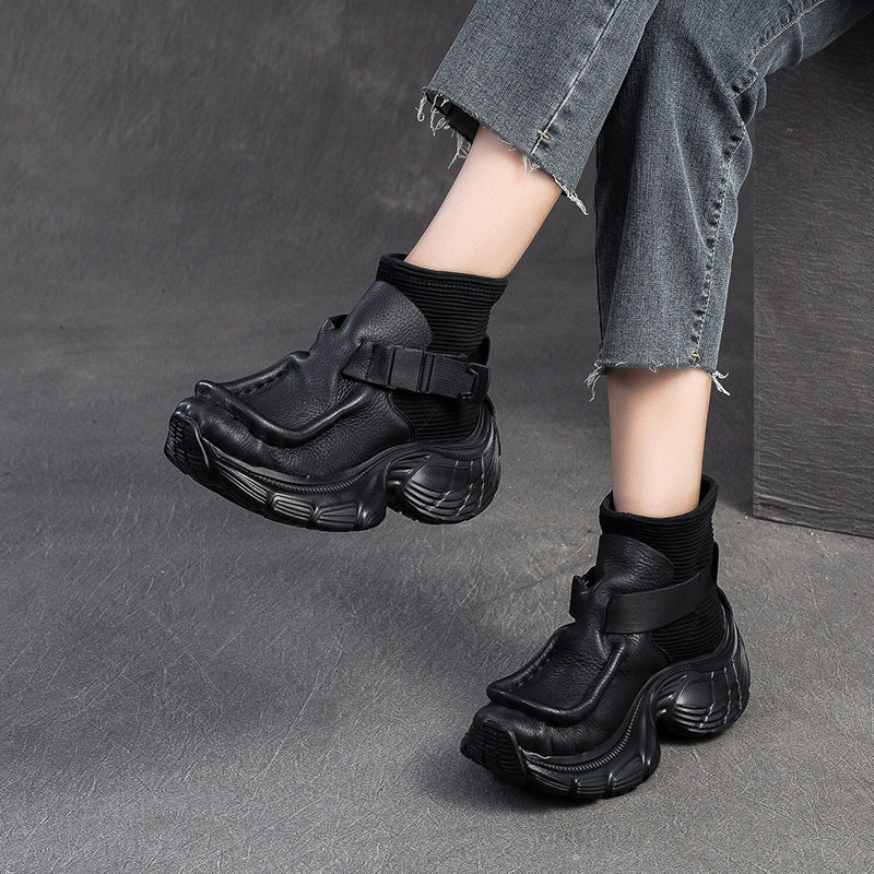 High-top bohemian-style moccasins