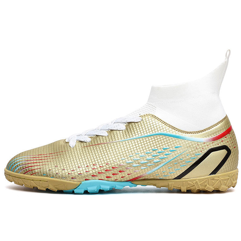 High-top football shoes with spikes