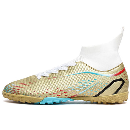 High-top football shoes with spikes