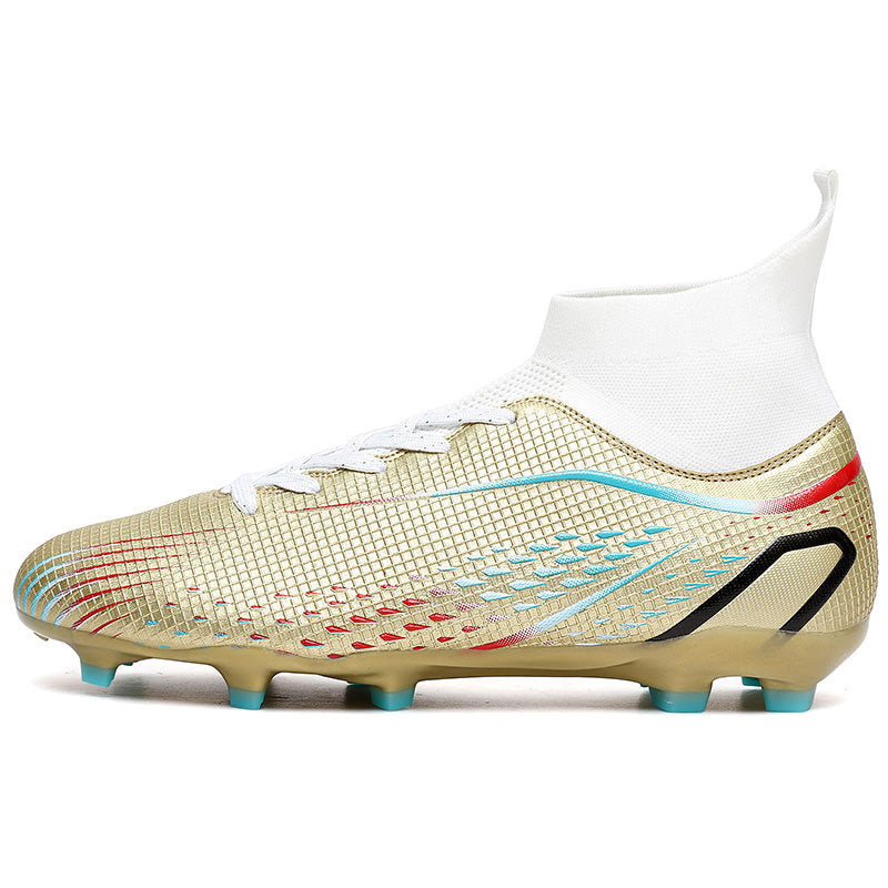High-top football shoes with spikes