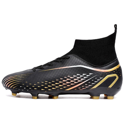High-top football shoes with spikes