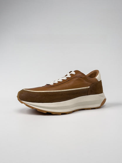High-top vintage leather shoes