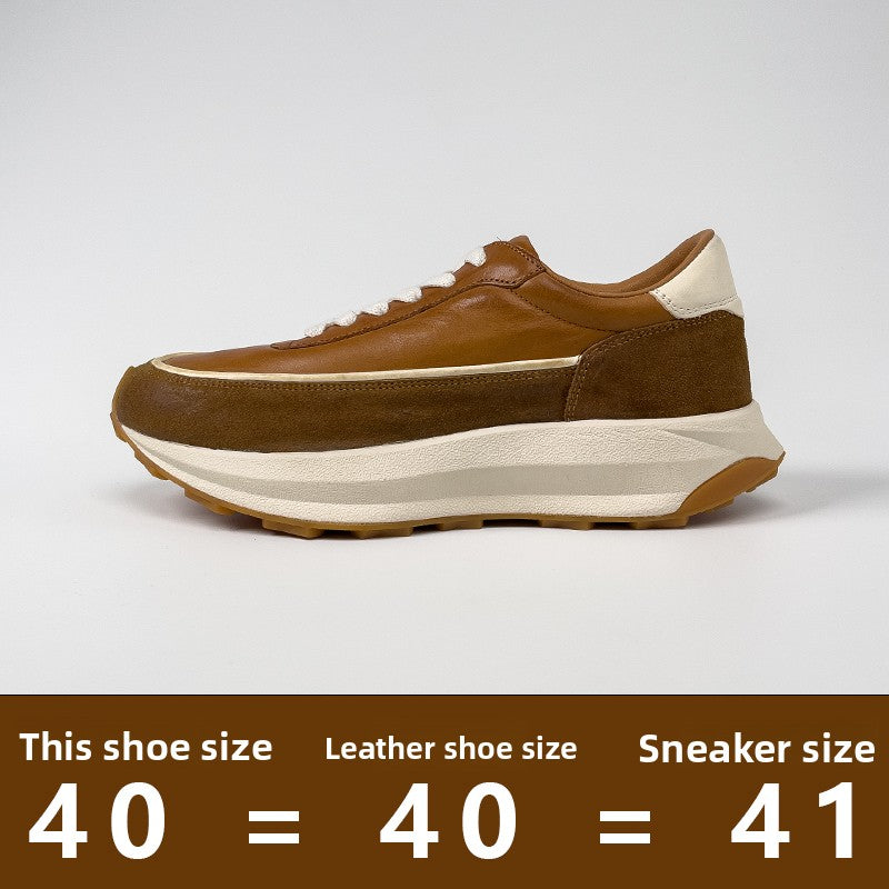 High-top vintage leather shoes