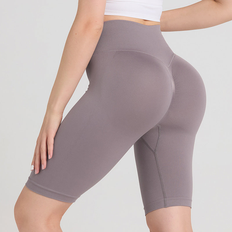 High Waist Compression Yoga Running Shorts