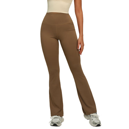 High Waist Flared Leg Fitness Pants