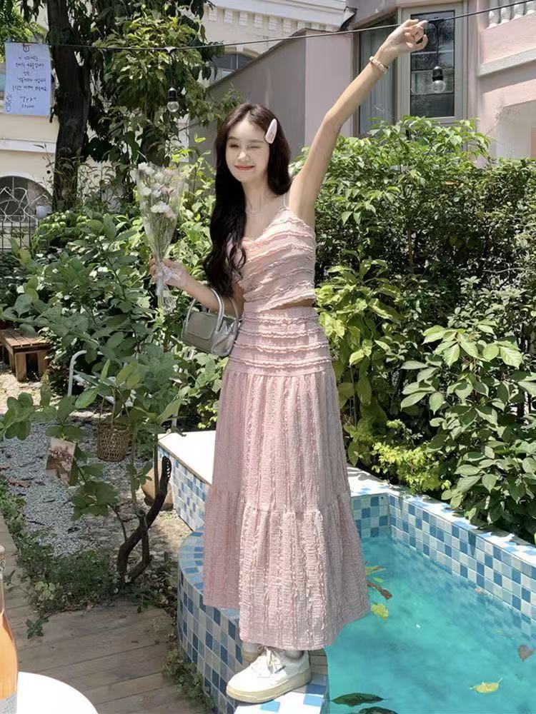 High-Waist Halter Top Skirt