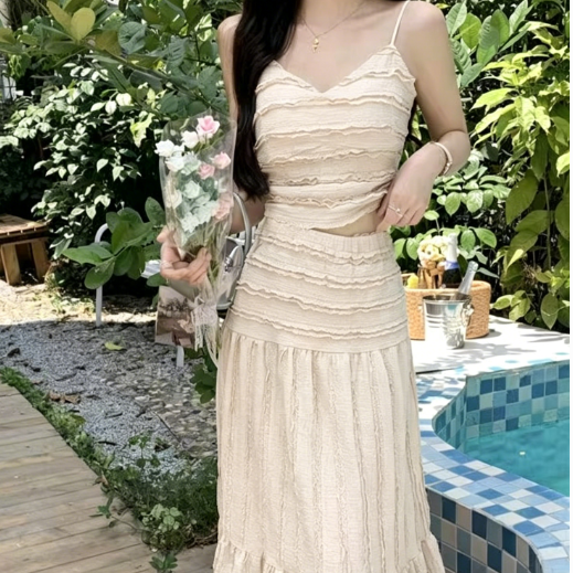 High-Waist Halter Top Skirt