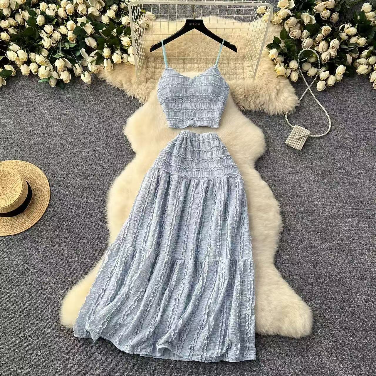 High-Waist Halter Top Skirt