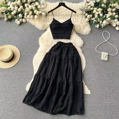 High-Waist Halter Top Skirt