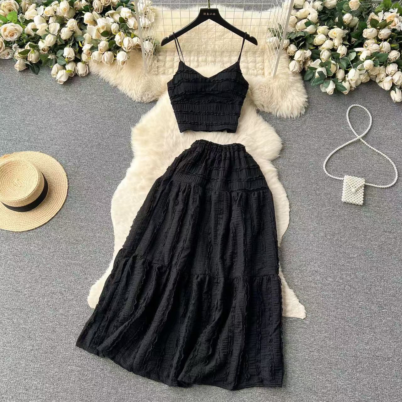 High-Waist Halter Top Skirt