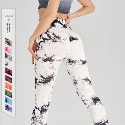 High Waist Seamless Tie-Dye Yoga Pants