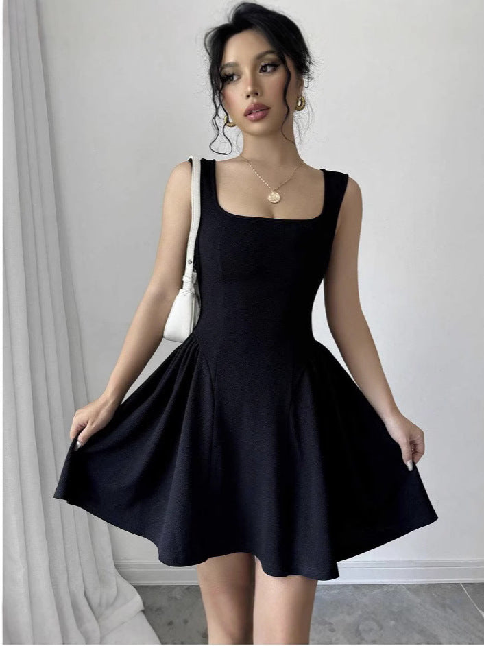 High Waist Sleeveless Puff Dress
