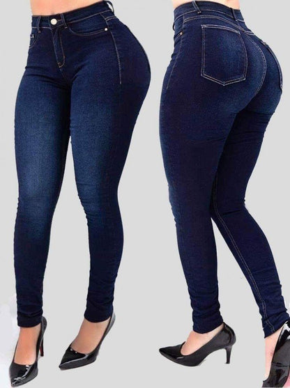High Waist Slim Fit Denim Pants