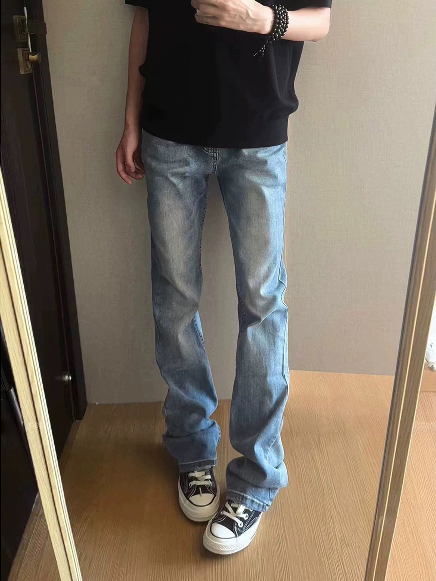 High Waist Straight Leg Denim Pants