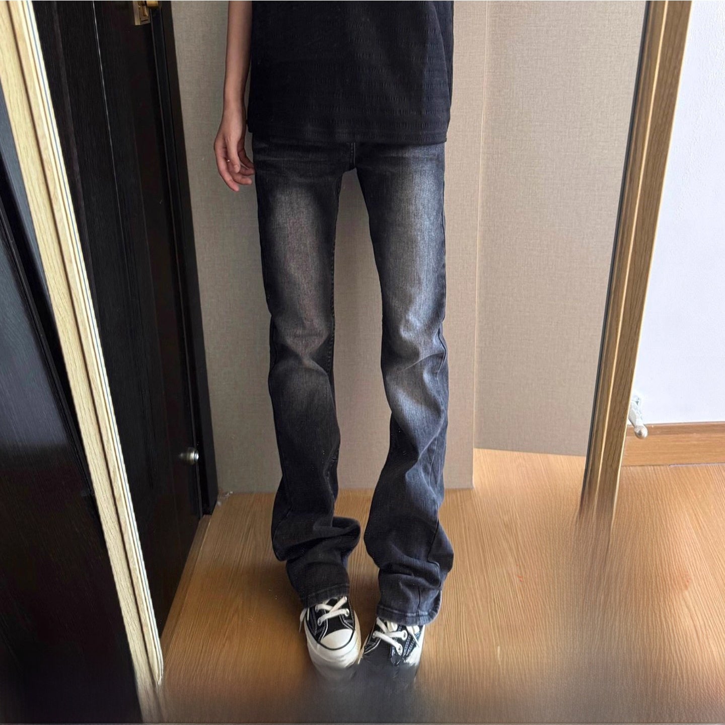 High Waist Straight Leg Denim Pants