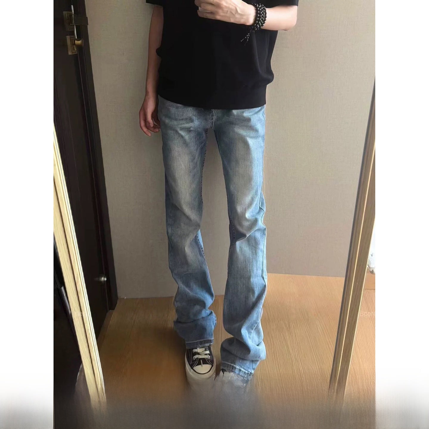 High Waist Straight Leg Denim Pants