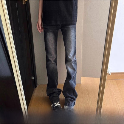 High Waist Straight Leg Denim Pants