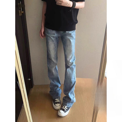 High Waist Straight Leg Denim Pants