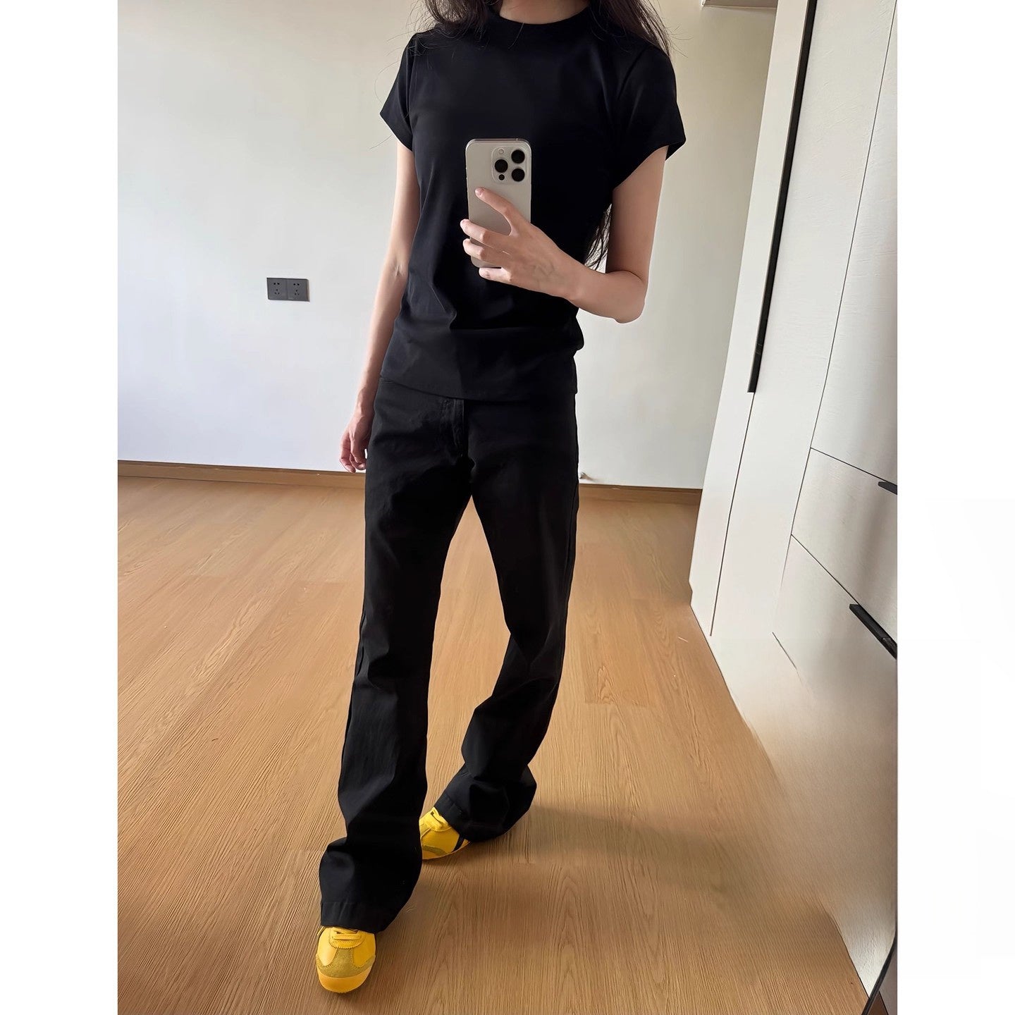 High Waist Straight Leg Denim Pants