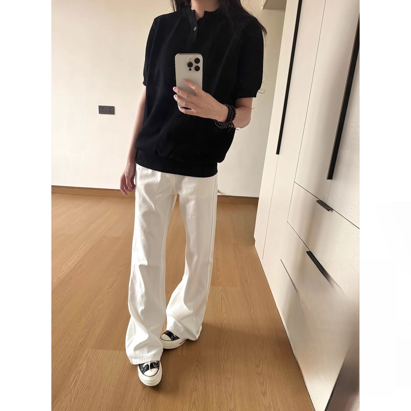 High Waist Straight Leg Denim Pants