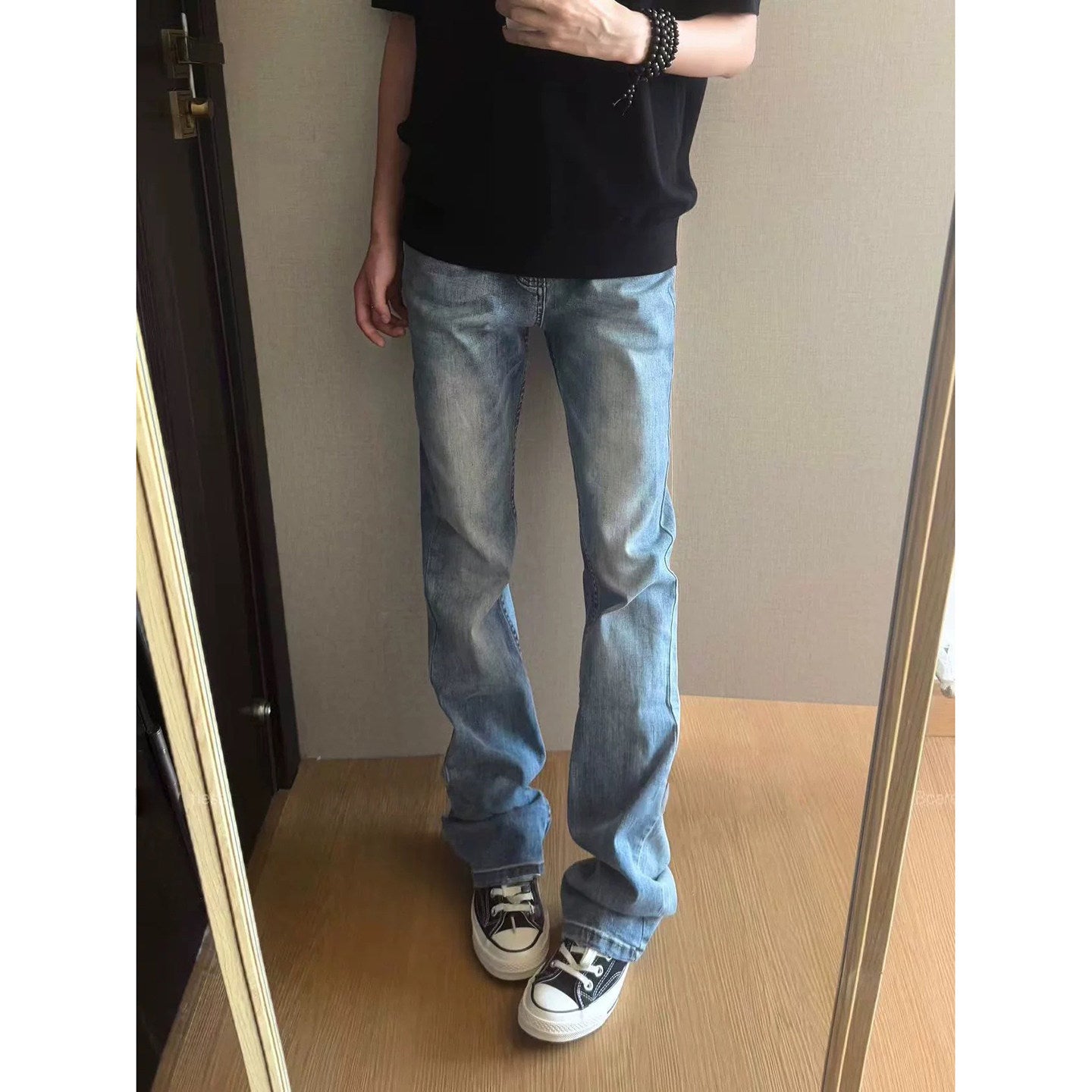 High Waist Straight Leg Denim Pants