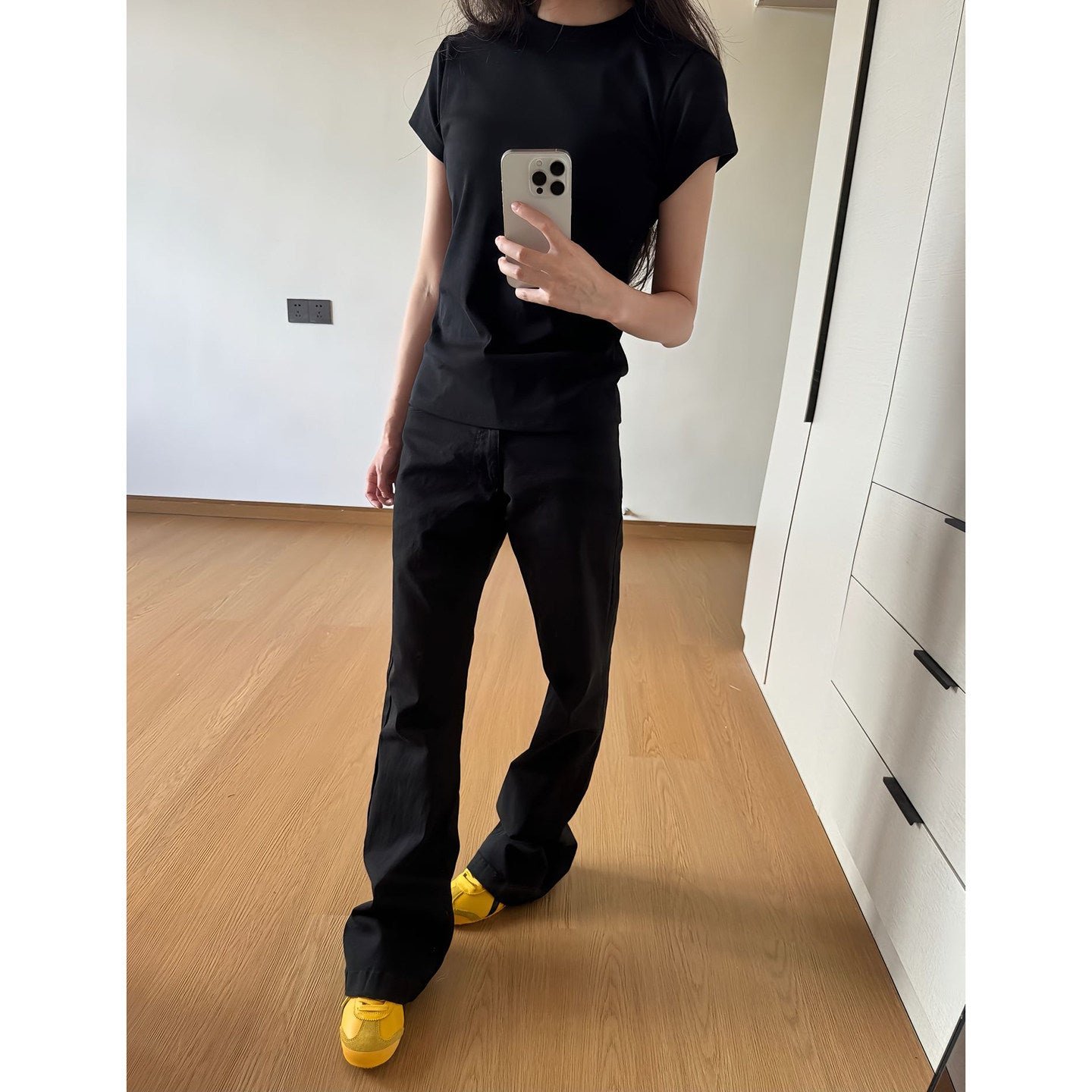 High Waist Straight Leg Denim Pants